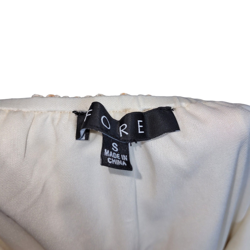 Fore Cream Floral Embroidered Maxi Sundress S Romantic Boho Resort Wedding Guest - Picture 9 of 10